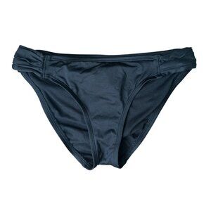 Kona Sol Women's Size S Black Ruched Sides Bikini Bottom Swimwear